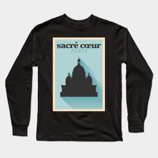 Sacre Coeur Paris Poster Design Long Sleeve T-Shirt